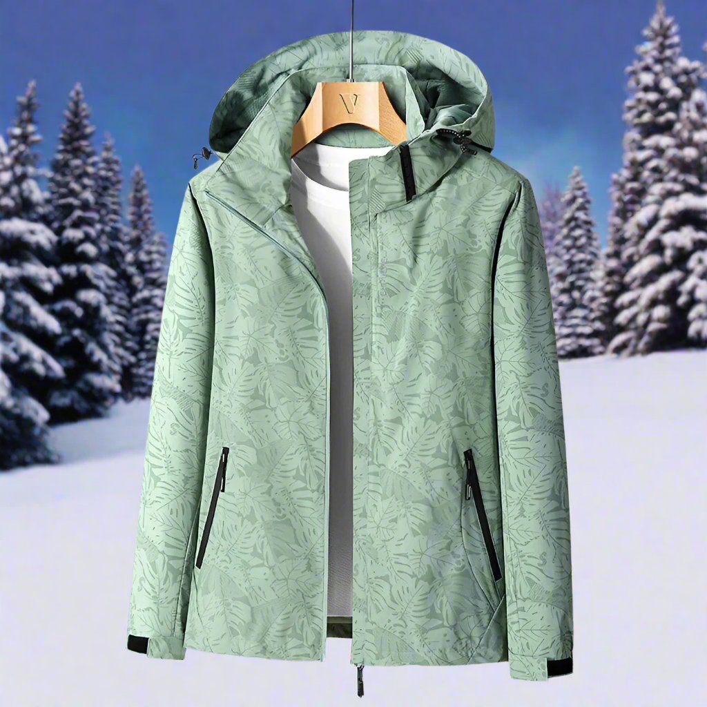 Waterproof Hooded Women's Jacket with Zip Front
