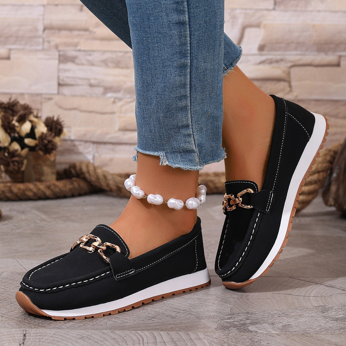 Ladies Comfort Loafers with Stylish Details