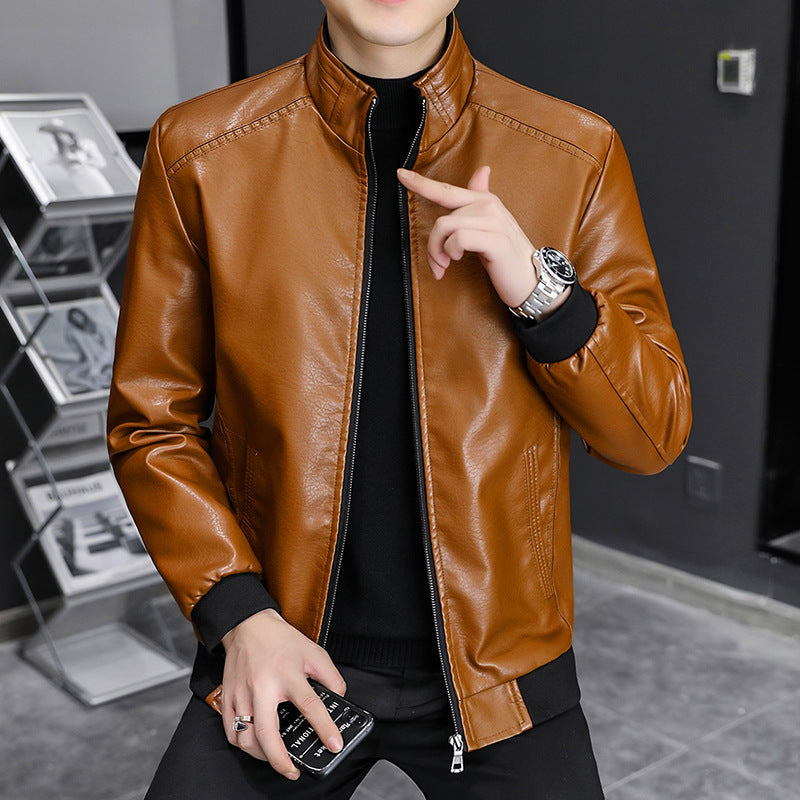 Men's Slim Fit Zip Jacket with Ribbed Hem