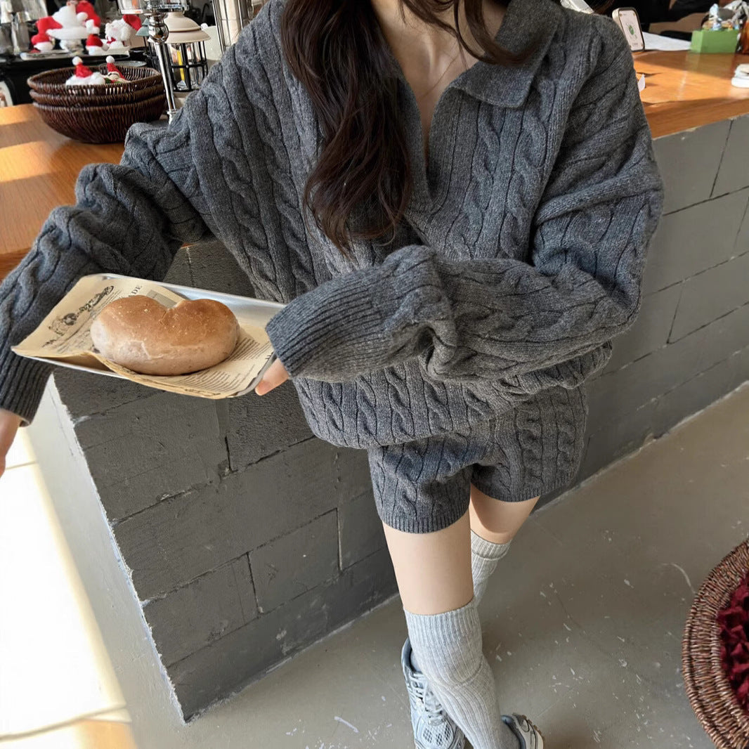 Cozy Cable Knit Women's 2-Piece Sweater Set