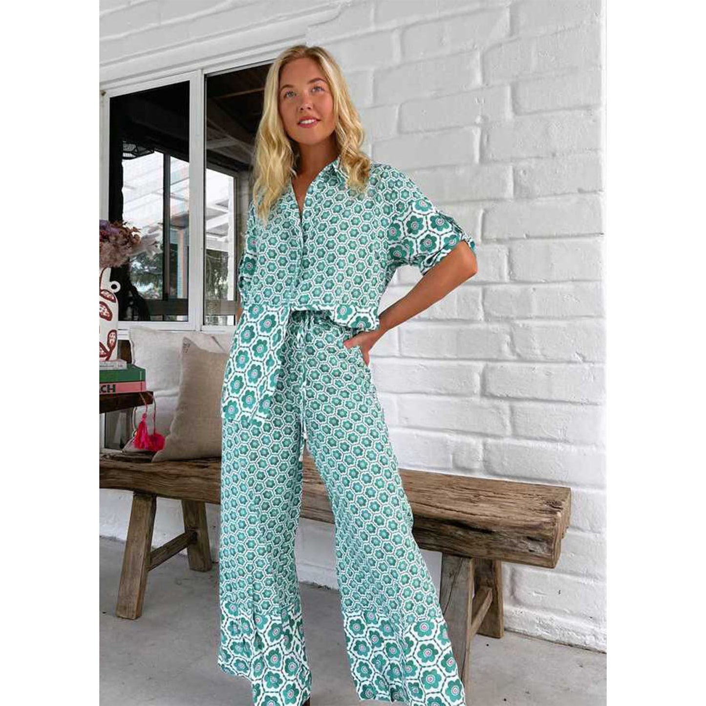 Casual Women's Pants and Top Set – Soft Cotton Blend - EasyApparels