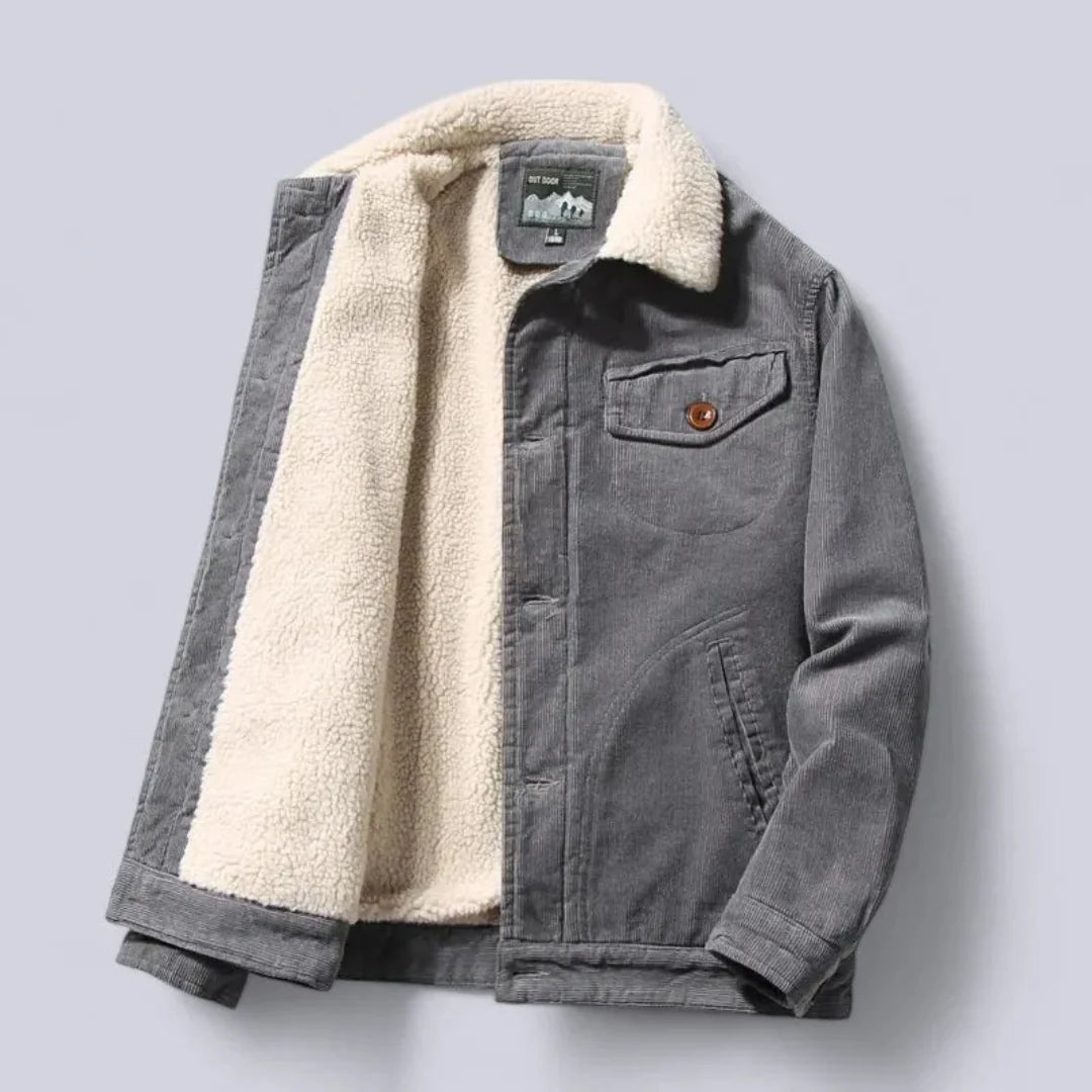 Fuzzy Lined Corduroy Winter Jacket