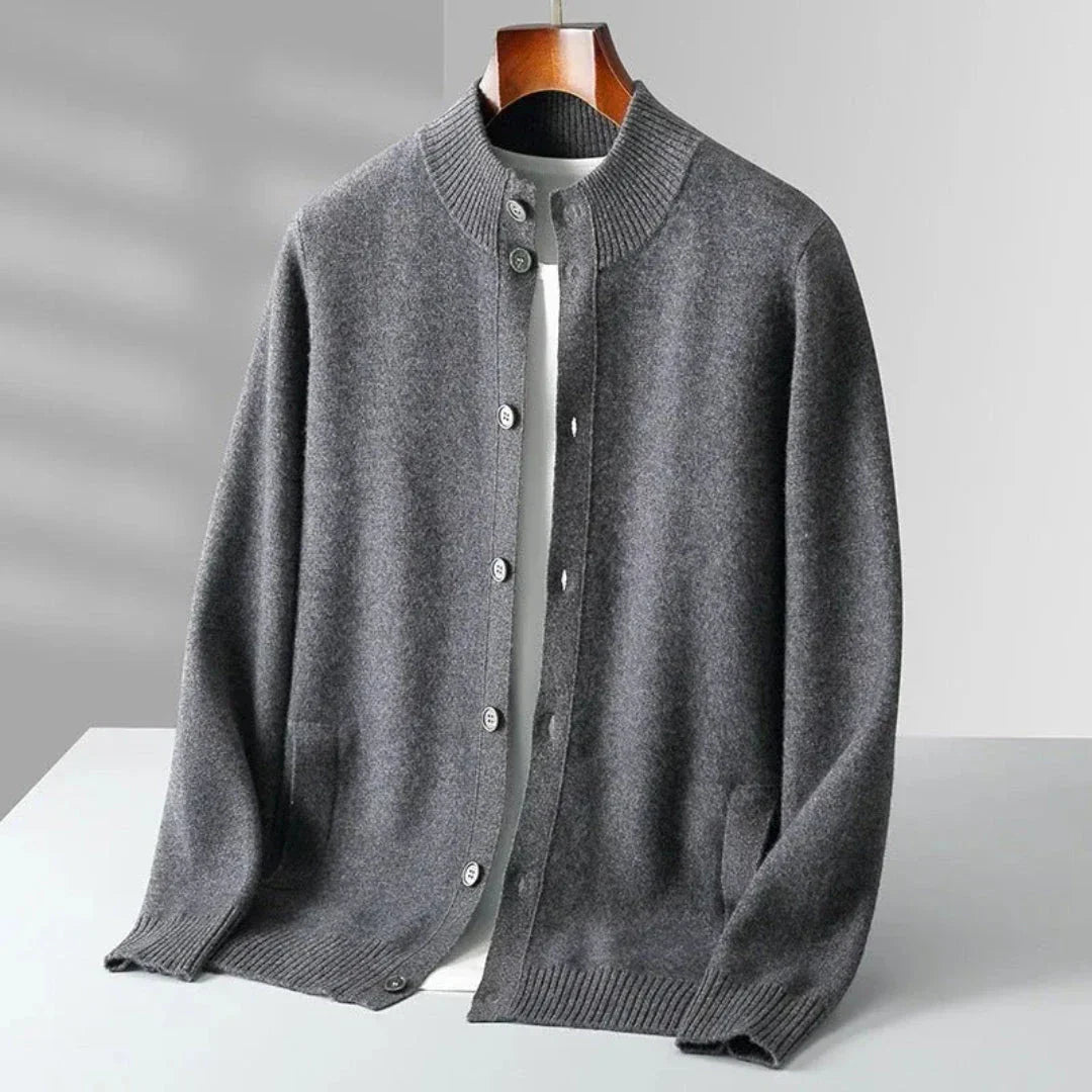 Warm Crew Neck Wool Sweater Cardigan