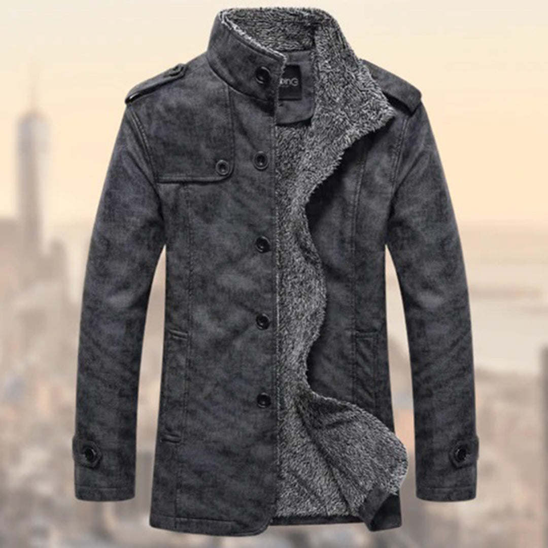 Luxury Suede Men's Jacket with Shearling Lining