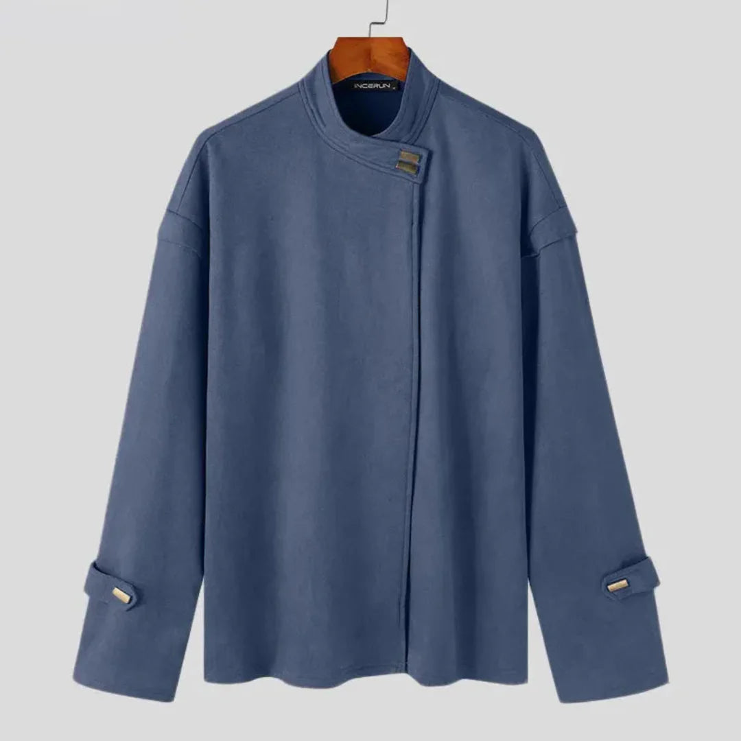 Simple Buckle Leather Jacket