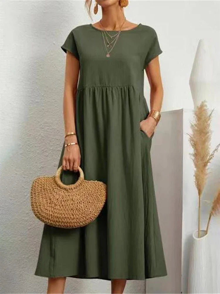 Classic Casual Round Neck Dress