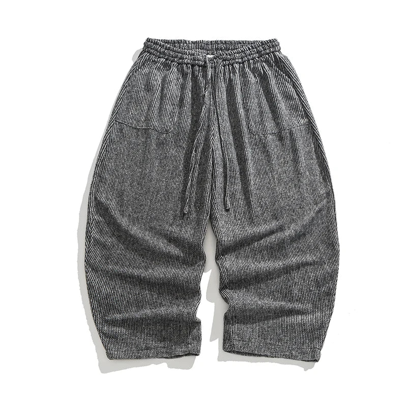 Rugged Textured Cotton Trousers