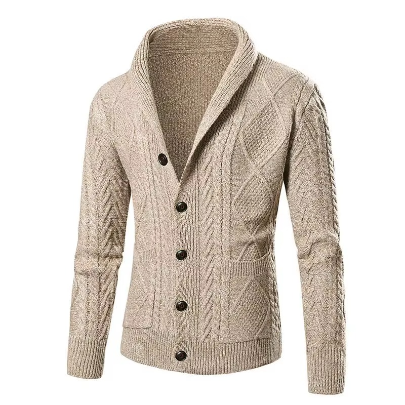 Men's Thin Fit Plain Sweater Jacket for Fall Winter