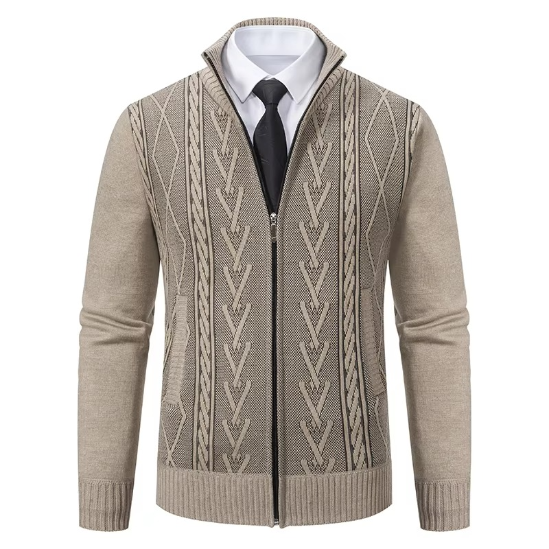 Warm Men's Knit Cashmere Coat Jacket