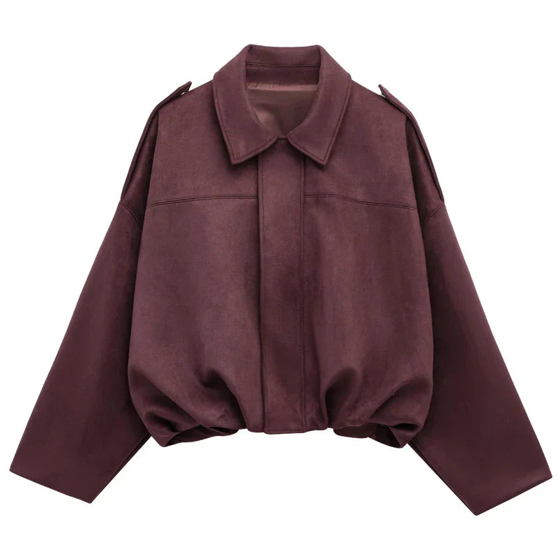 Fashionable Womens Zip Up Jacket with Collar