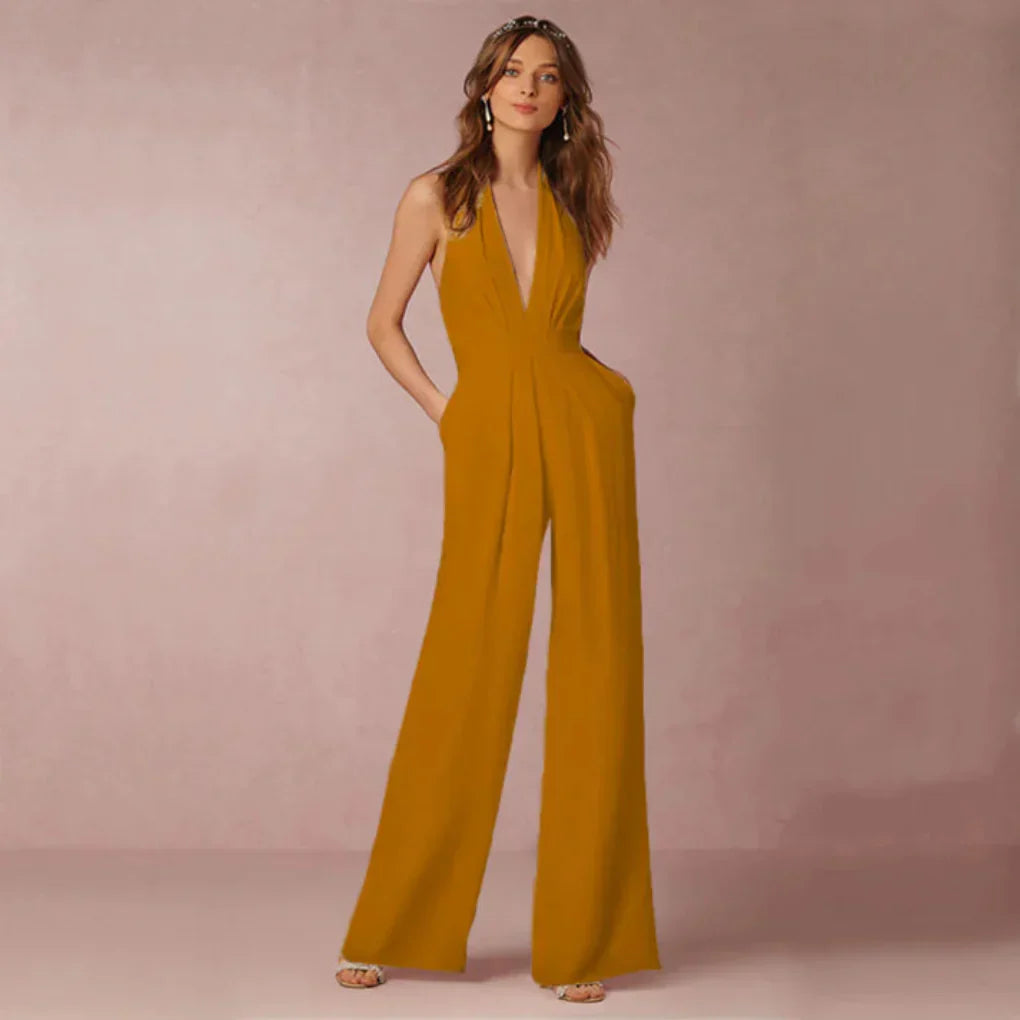 Sexy Low Back Halter Jumpsuit