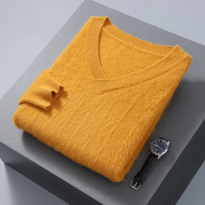 Cozy Men's V-Neck Pullover Sweater