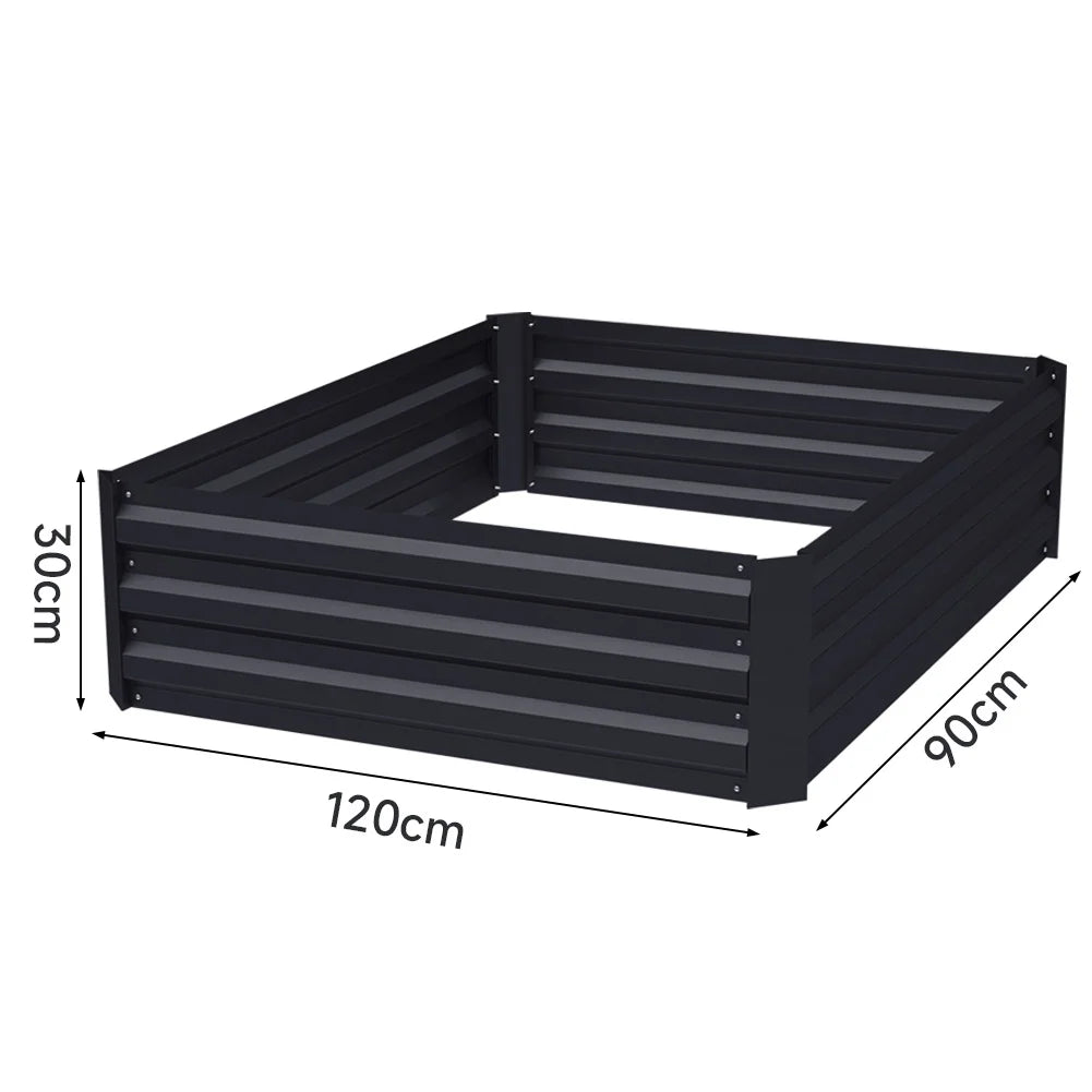 Durable Elevated Garden Bed 4x2ft Black Planter Box