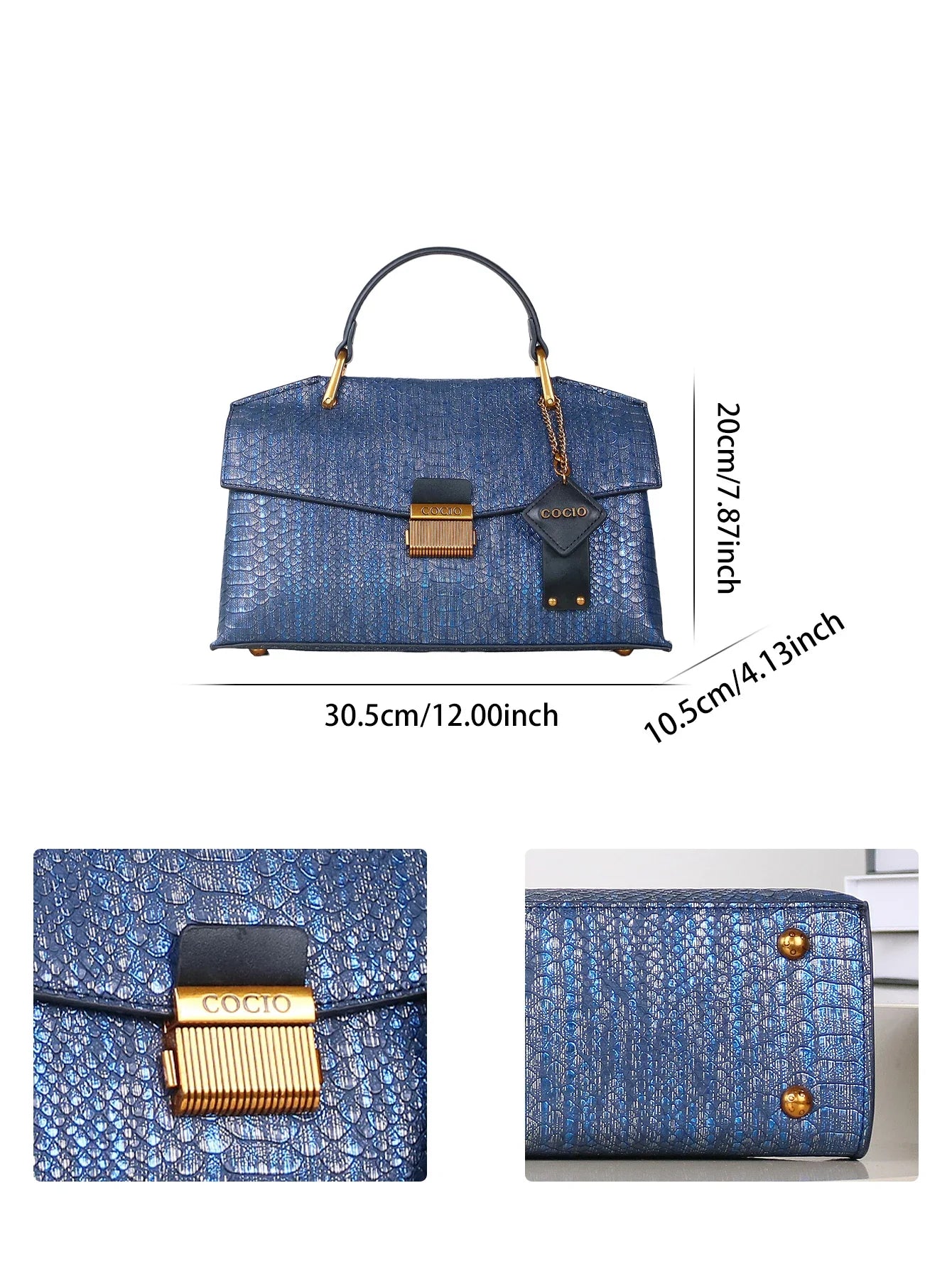 Textured Snake Pattern Tote Bag
