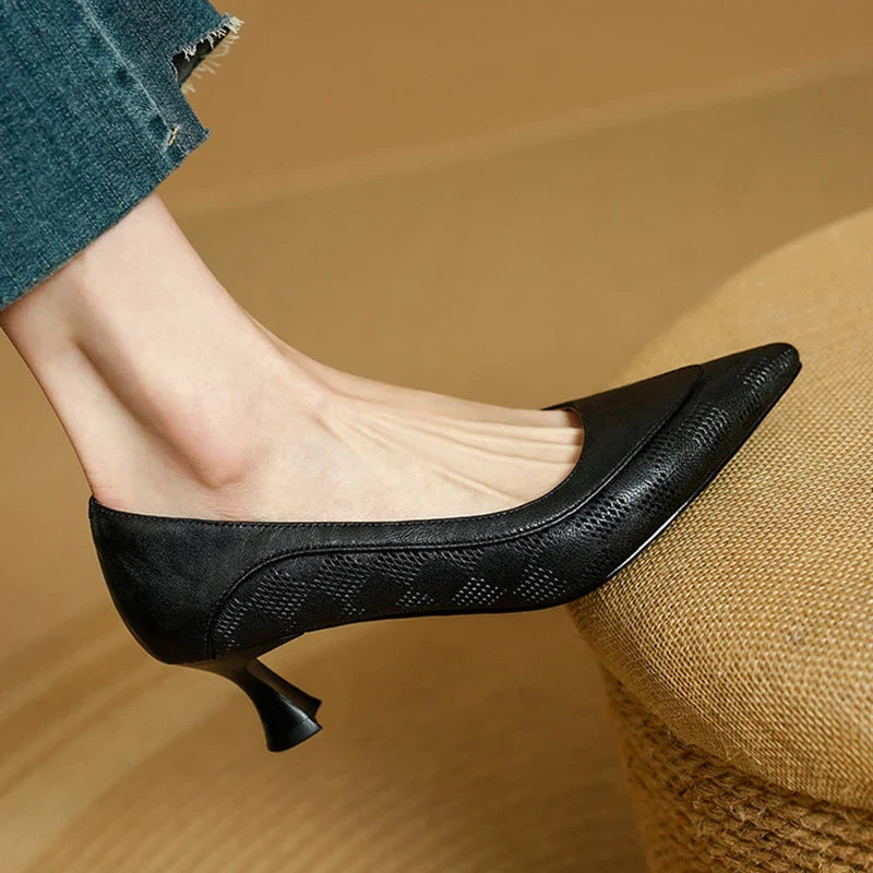 Luxurious Real Leather High Heels