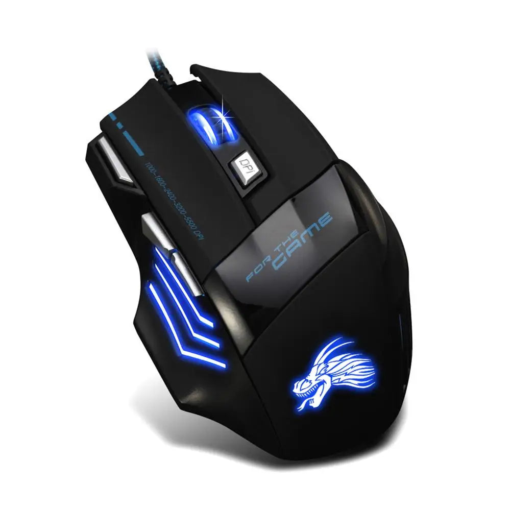 Compact LED Gaming Mouse 7 Buttons Ergonomic Design - Luxicro