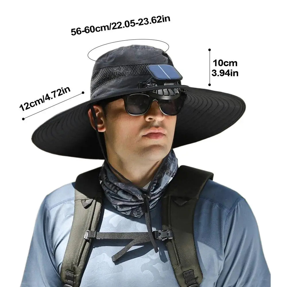 Cooling Outdoor Sun Hat with Rechargeable Fan