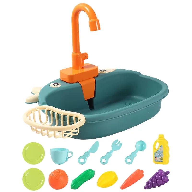 Childrens Toy Kitchen Set with Interactive Dishwasher