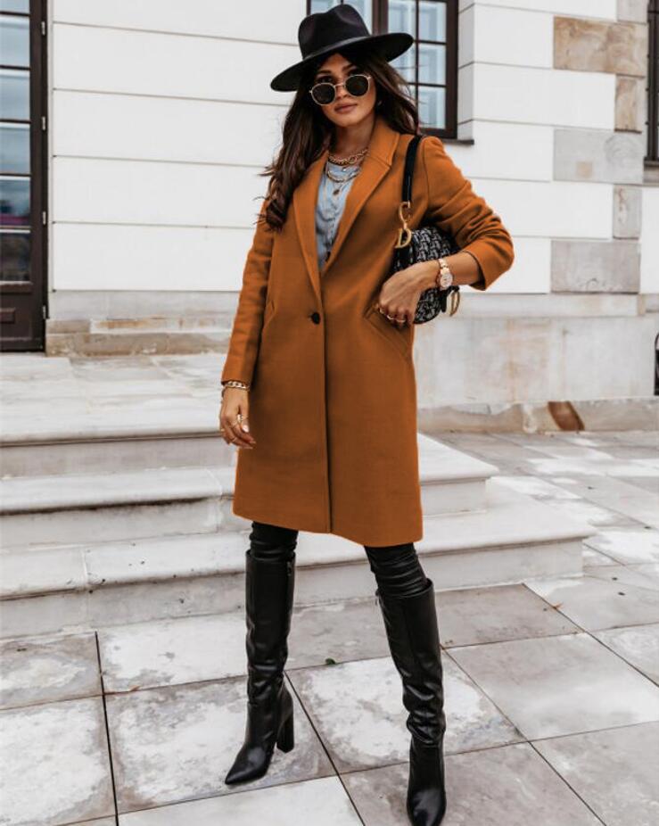 Fashionable Women's Double Breasted Winter Coat