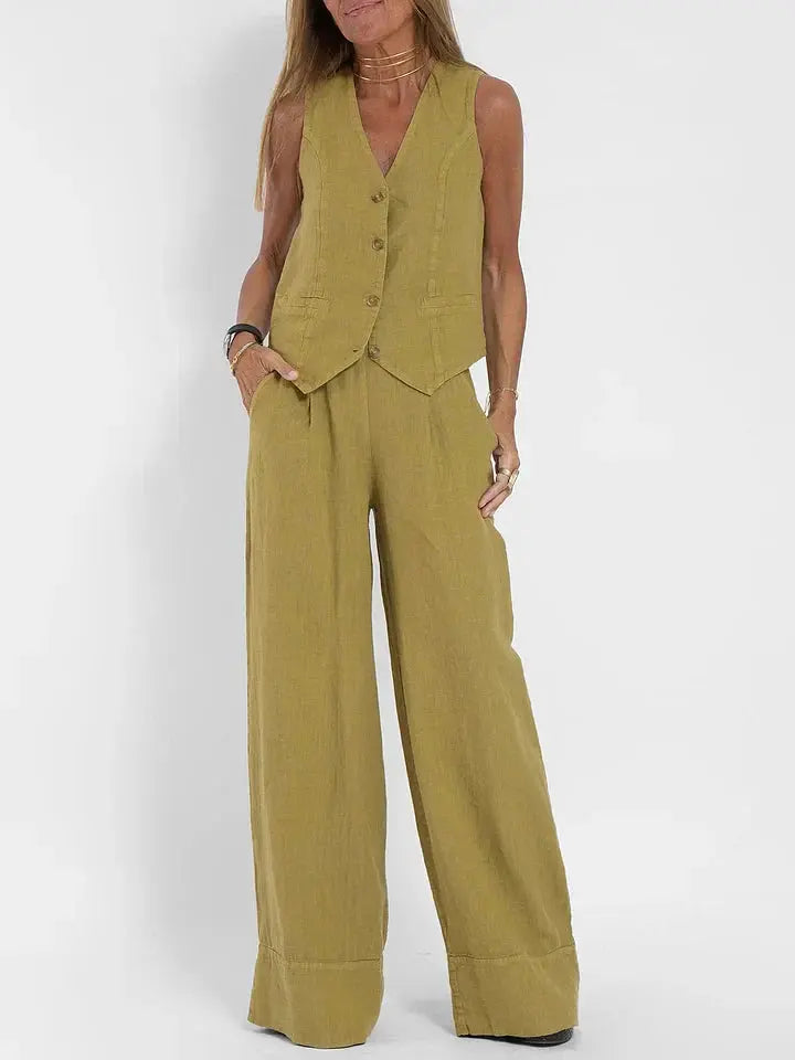 Summer Ladies Vest Suit
