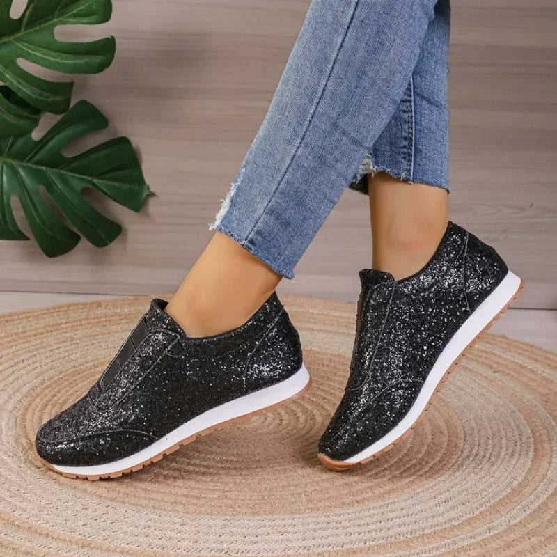Sparkly Slip-On Shoes for Women - Comfortable Fit