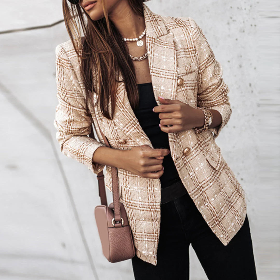 Stylish Classic Ladies' Jacket with Metallic Buttons