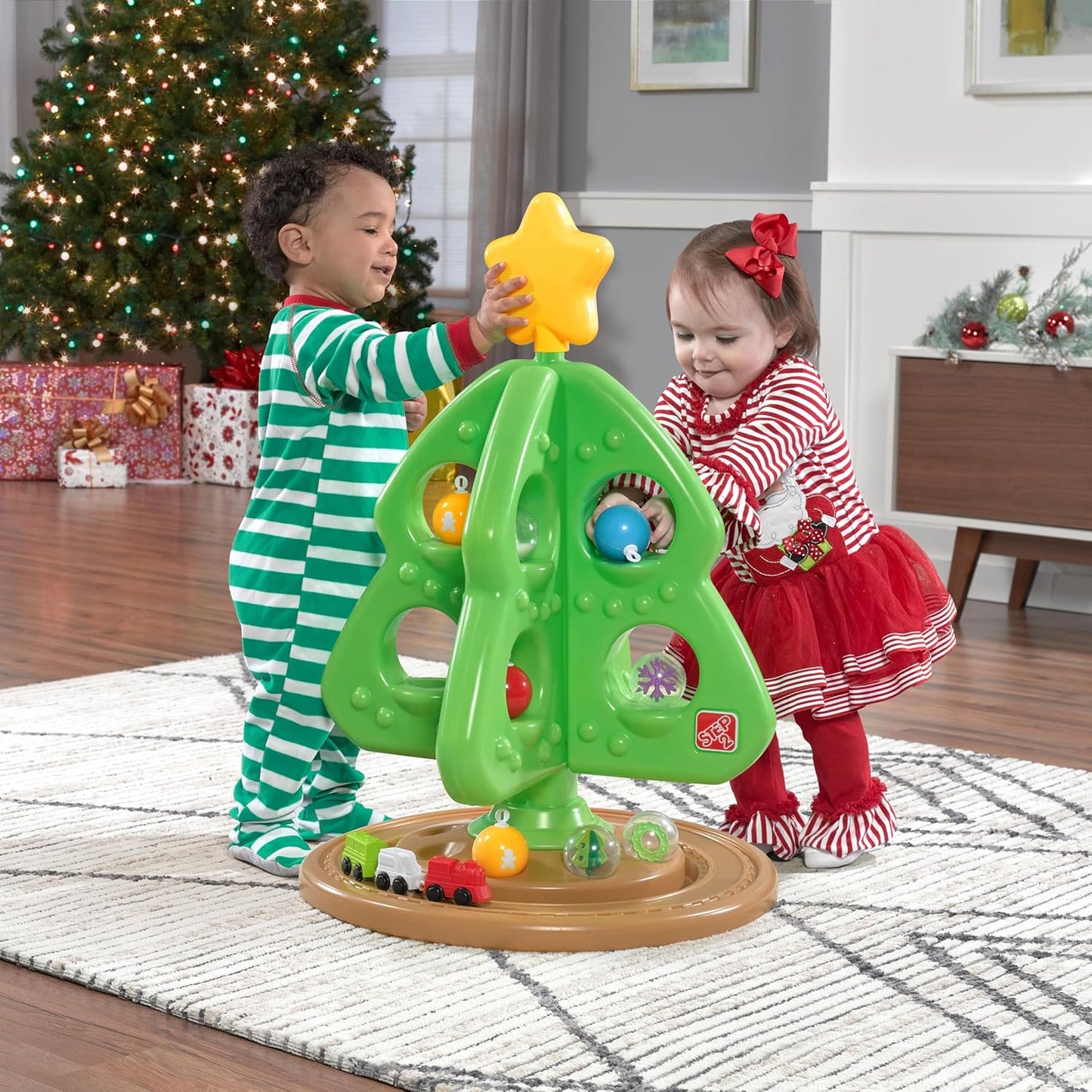 Fun Wooden Holiday Tree Play Set with Learning Decorations - Luxicro