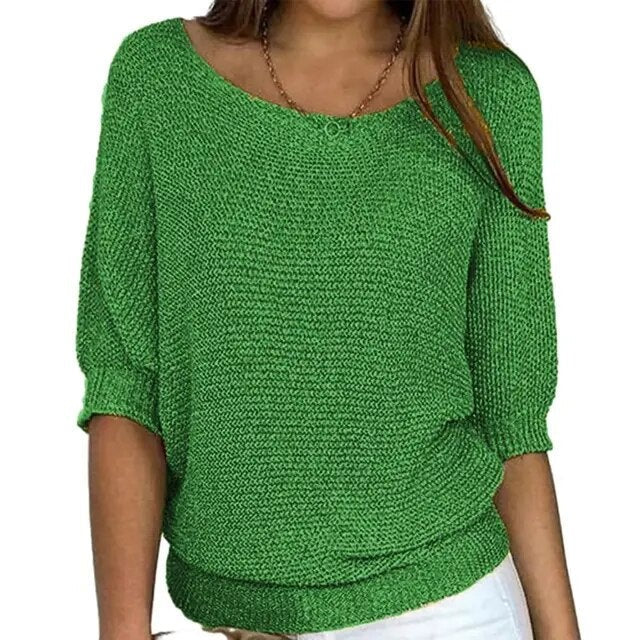 Soft Daily Crew Neck Knit Sweater