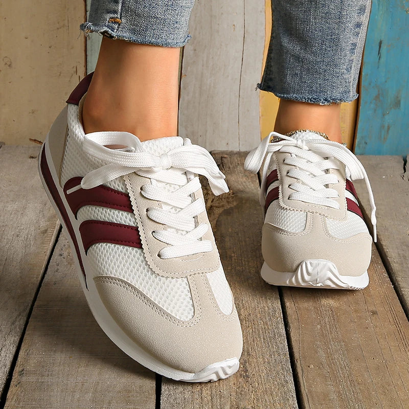 Comfortable Women's Striped Running Shoes - Luxicro