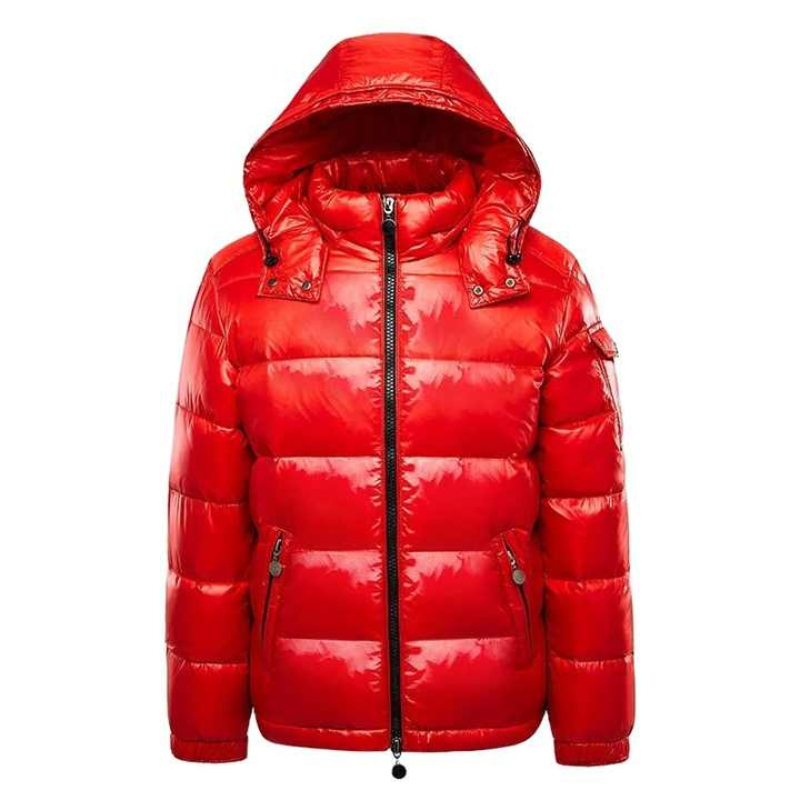 Warm Men's Puffer Coat – Removable Hood, Waterproof Shell