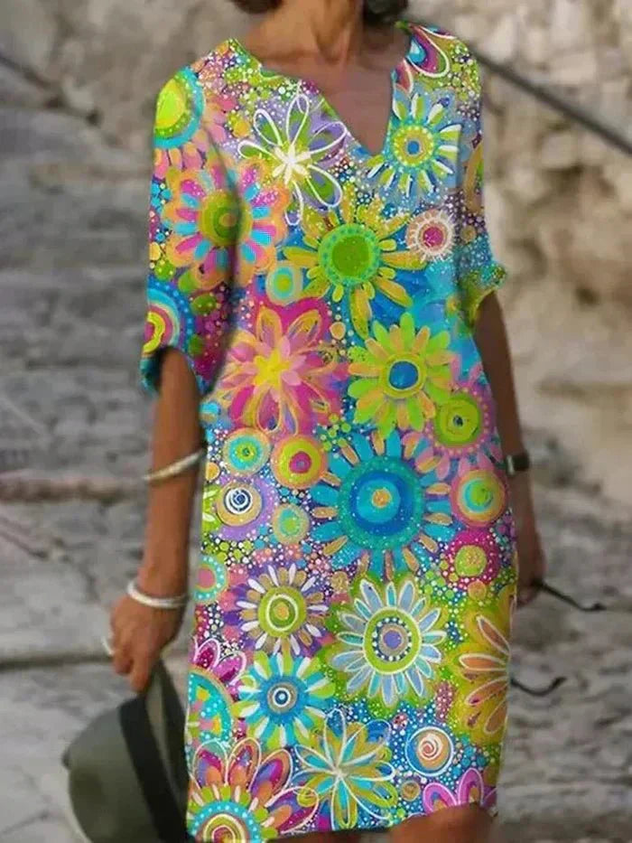 Colorful Flower Party Dress for Women