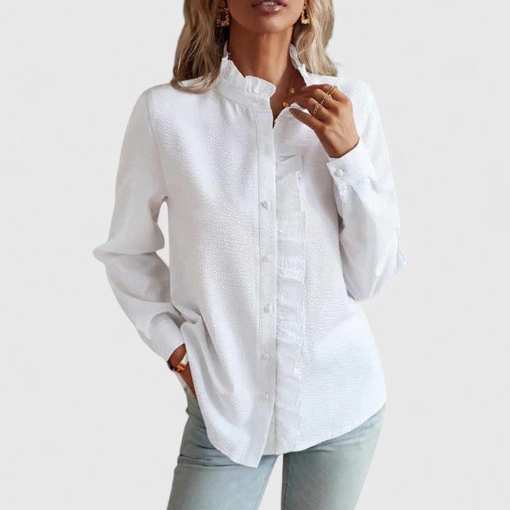 Elegant Long Sleeve Women's Blouse for Daily Wear