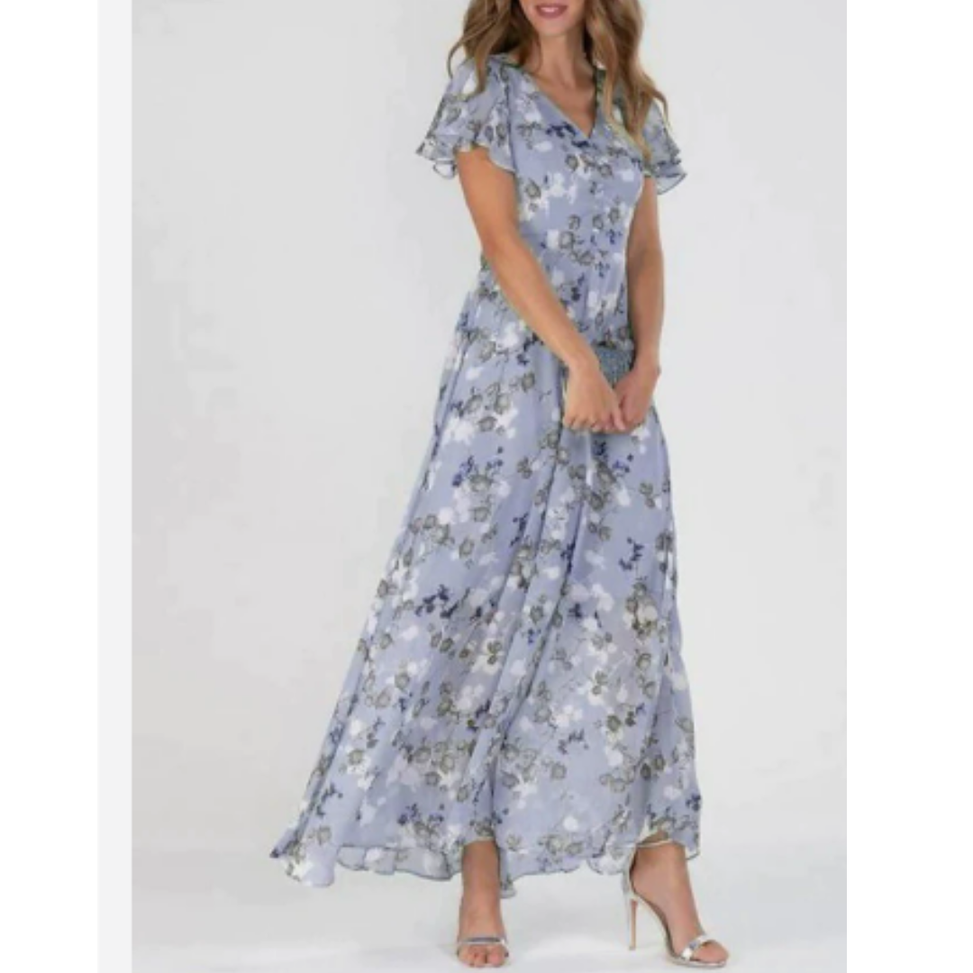 Flowy Bell Sleeve Long Dress