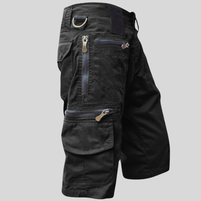 Practical Men's Knee Length Cargo Shorts with Zip Pockets