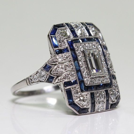 Classic Sterling Silver Blue Topaz Ring - Luxicro