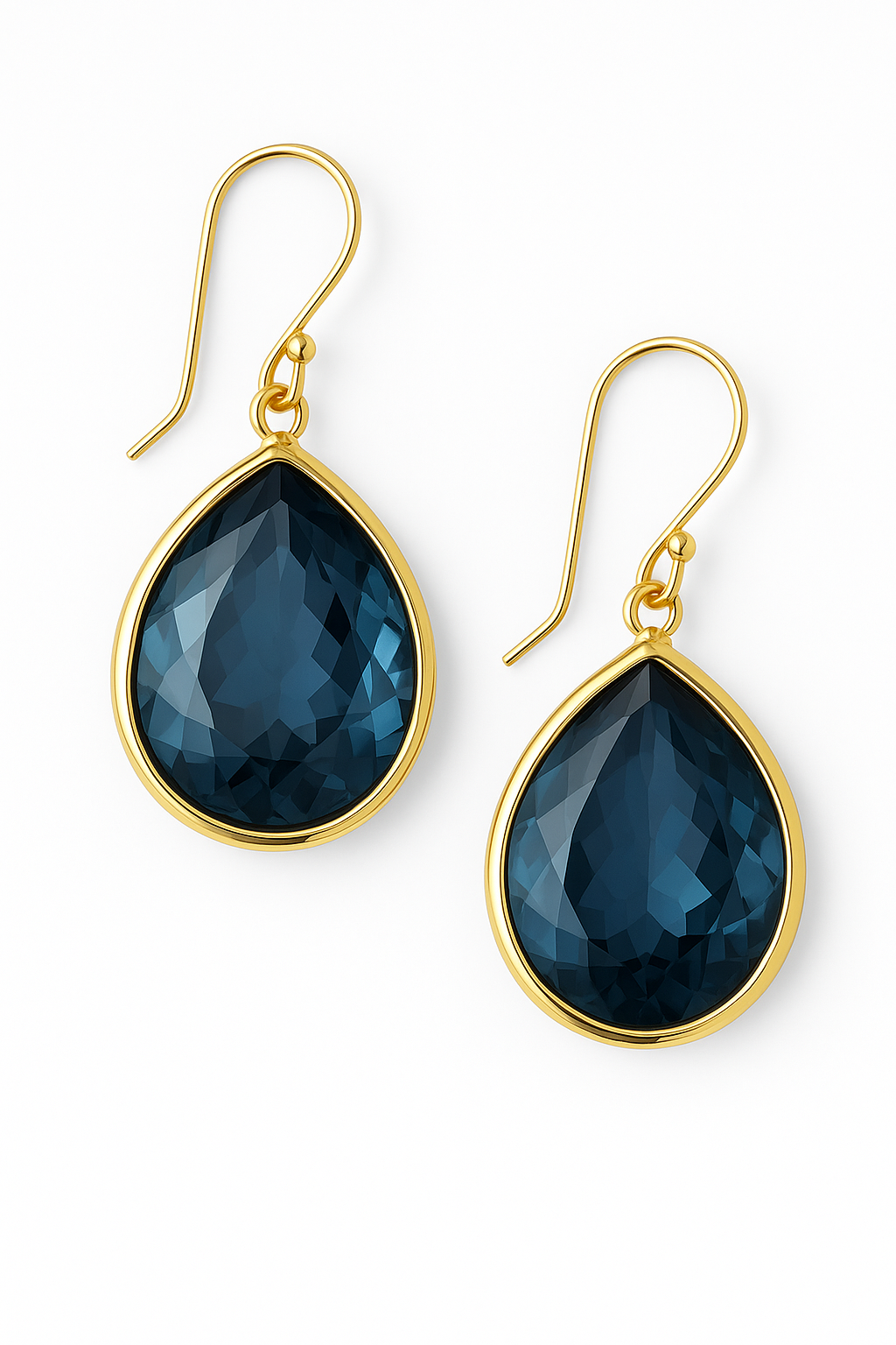 Classic Blue Crystal Drop Earrings - Luxicro