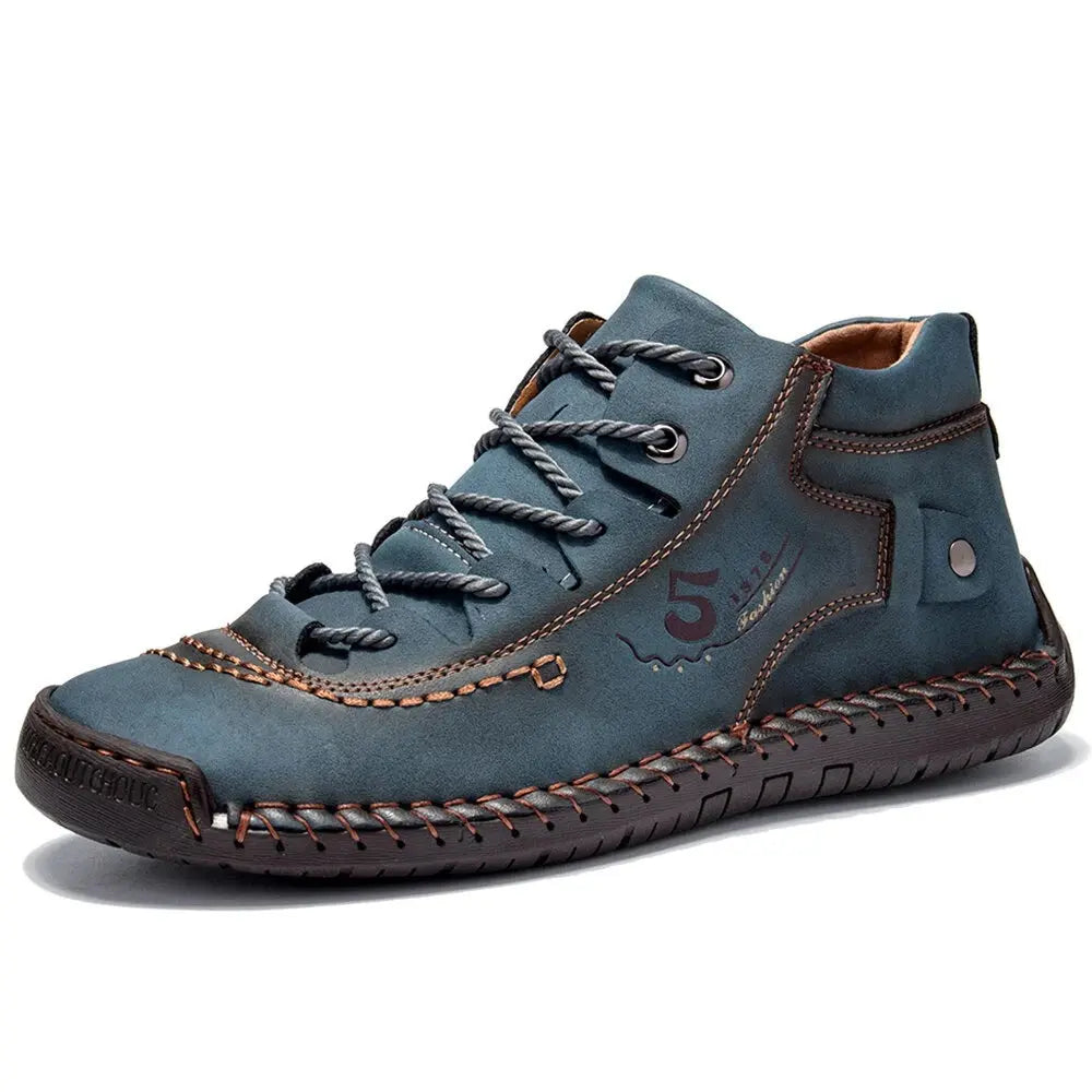 Classic Leather Black Ankle Boots for Men
