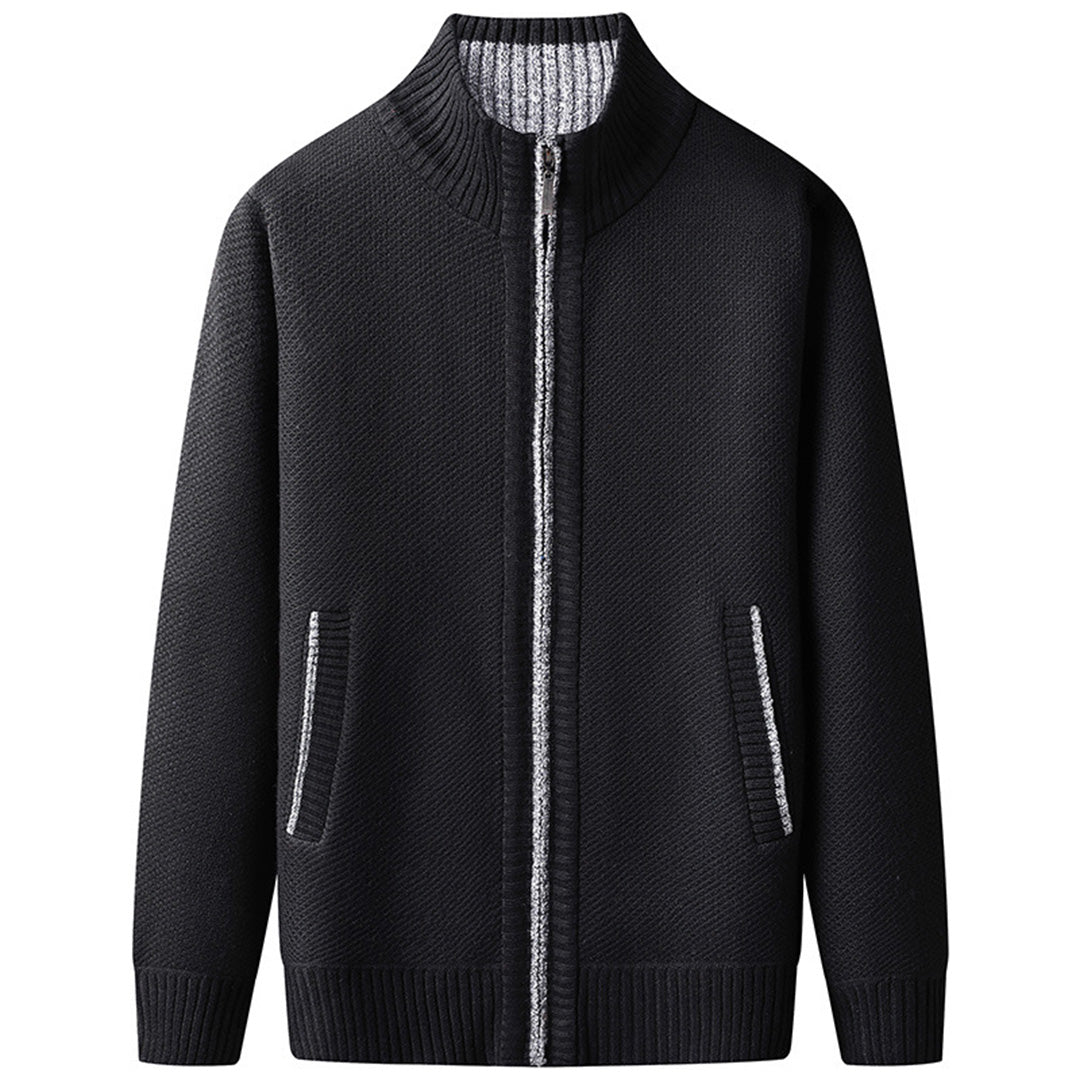 Soft Crew Neck Zip Up Sweater