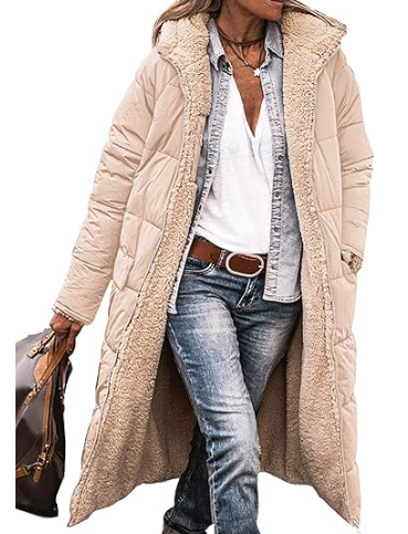 Warm Women's Quilted Padded Parka Coat