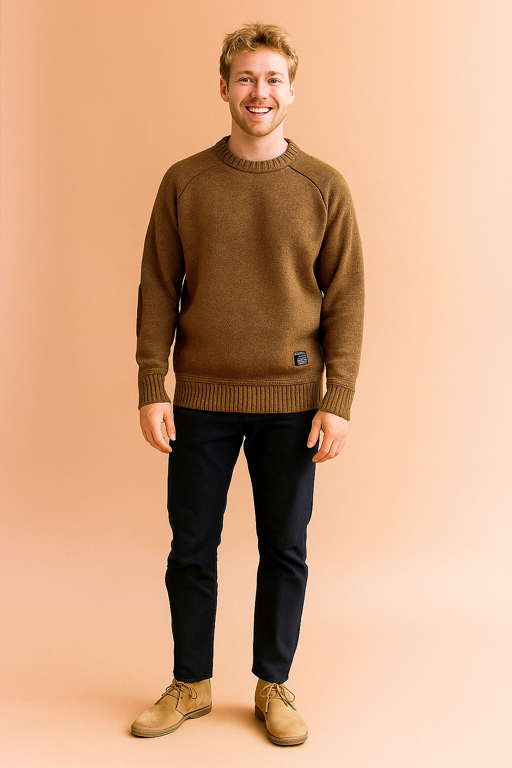 Cozy Mens Winter Crew Neck Pullover Sweater