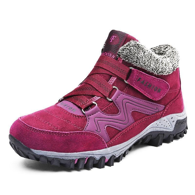 Warm Insulated Black Leather Ankle Boots for Women