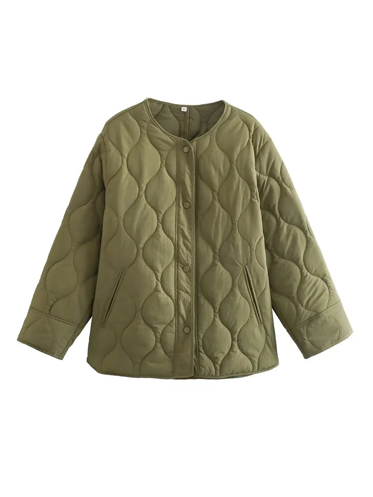 Soft Padded Women's Coat with Snap Front