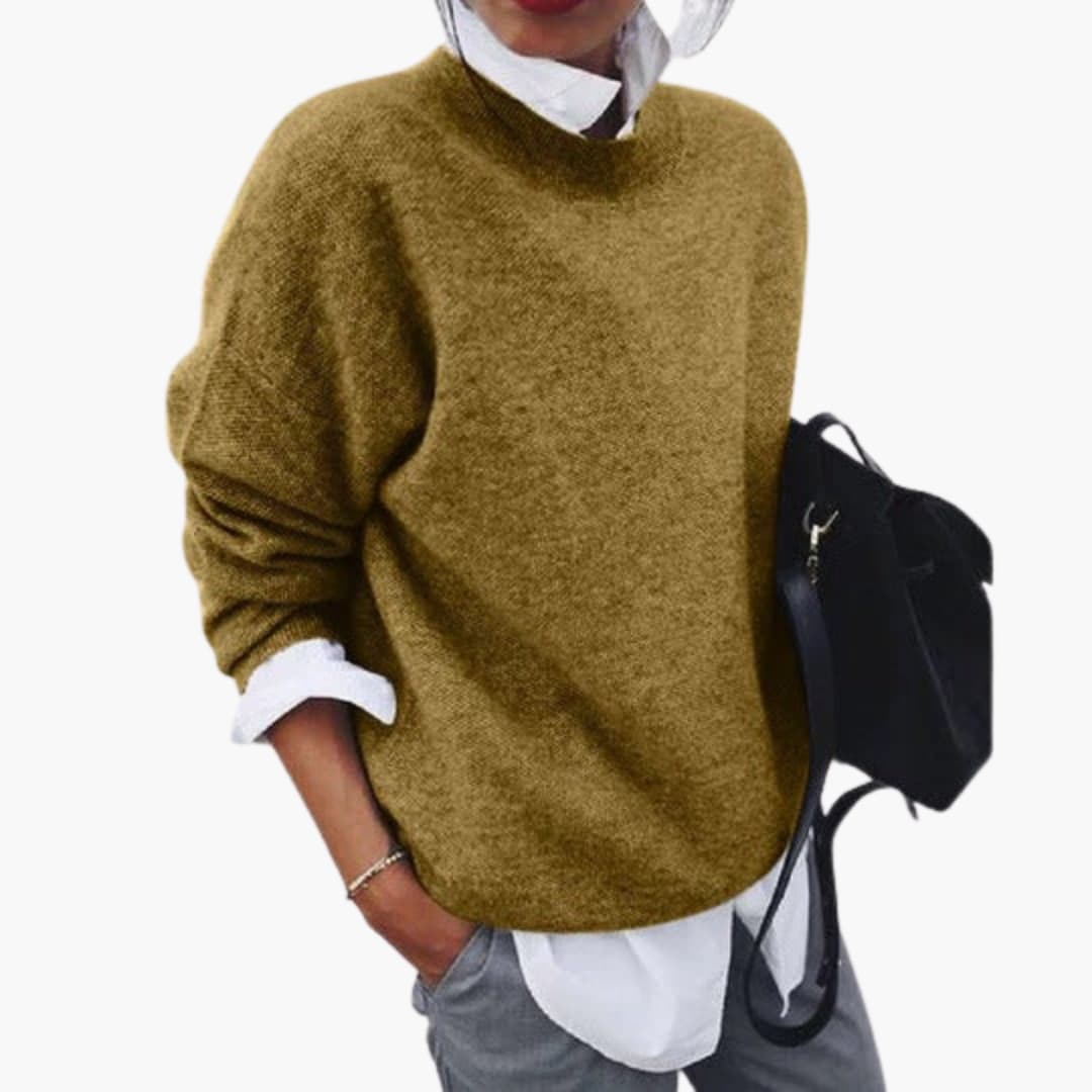 Classic Fit Women's Long Sleeve Crew Neck Sweater