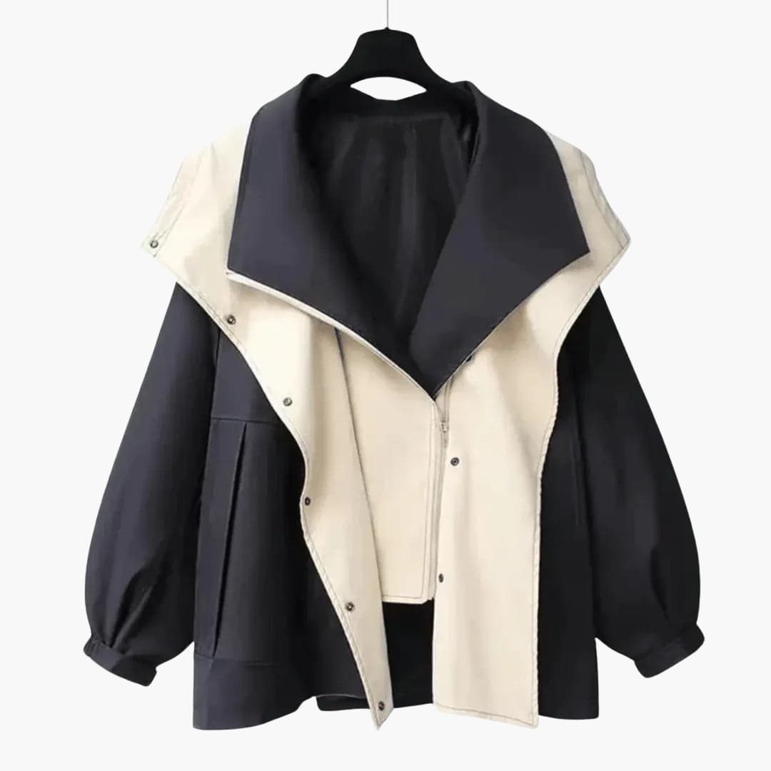 Ladies Double Breasted Coat with Snap Front Closure