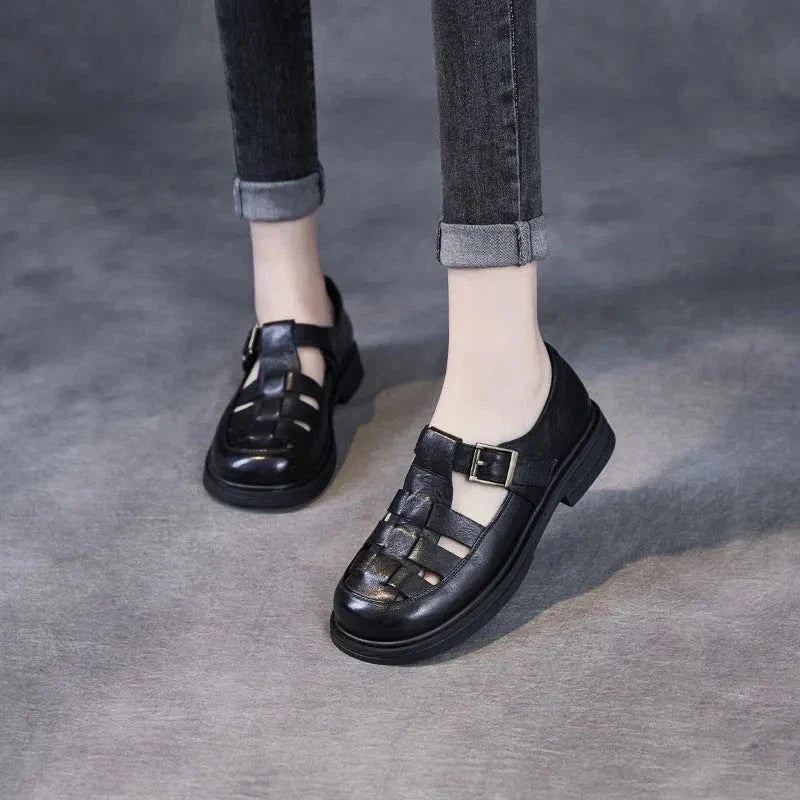 Pretty Vegan Low Heel Gladiator Sandals - EasyApparels
