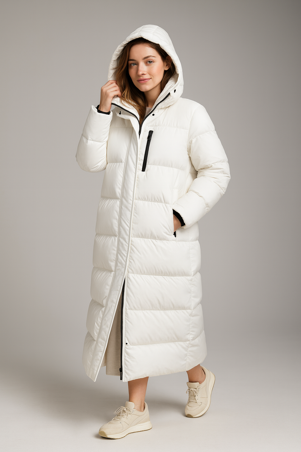 Warm Women's Long Down Filled Parka Coat - Vossary