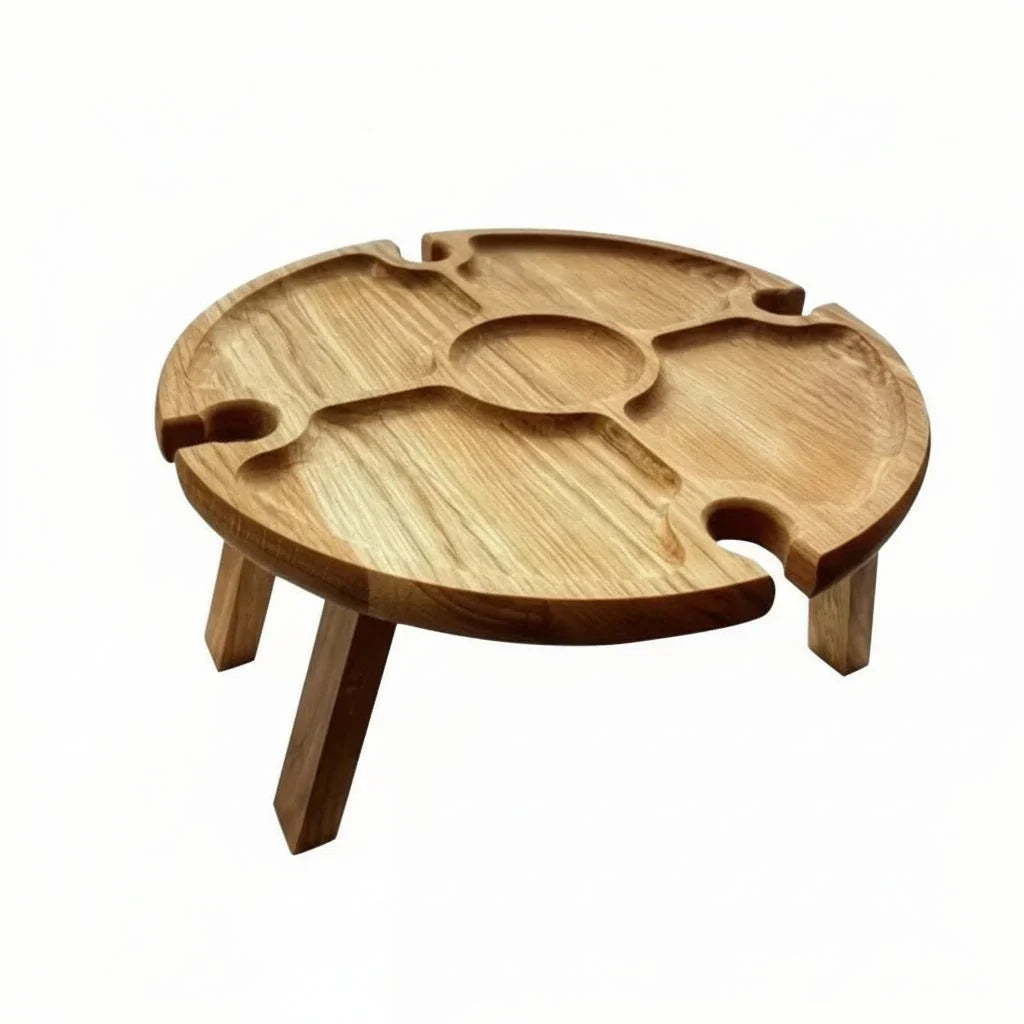Portable Outdoor Dining Table With Built In Cup Holders