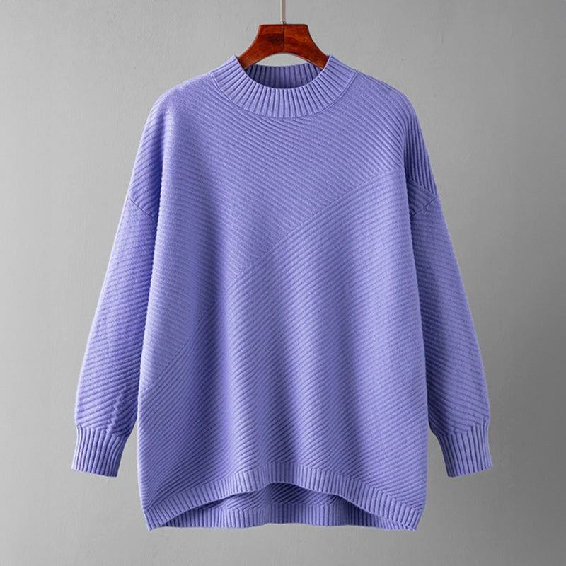Relaxed Fit Crew Neck Knit Sweater