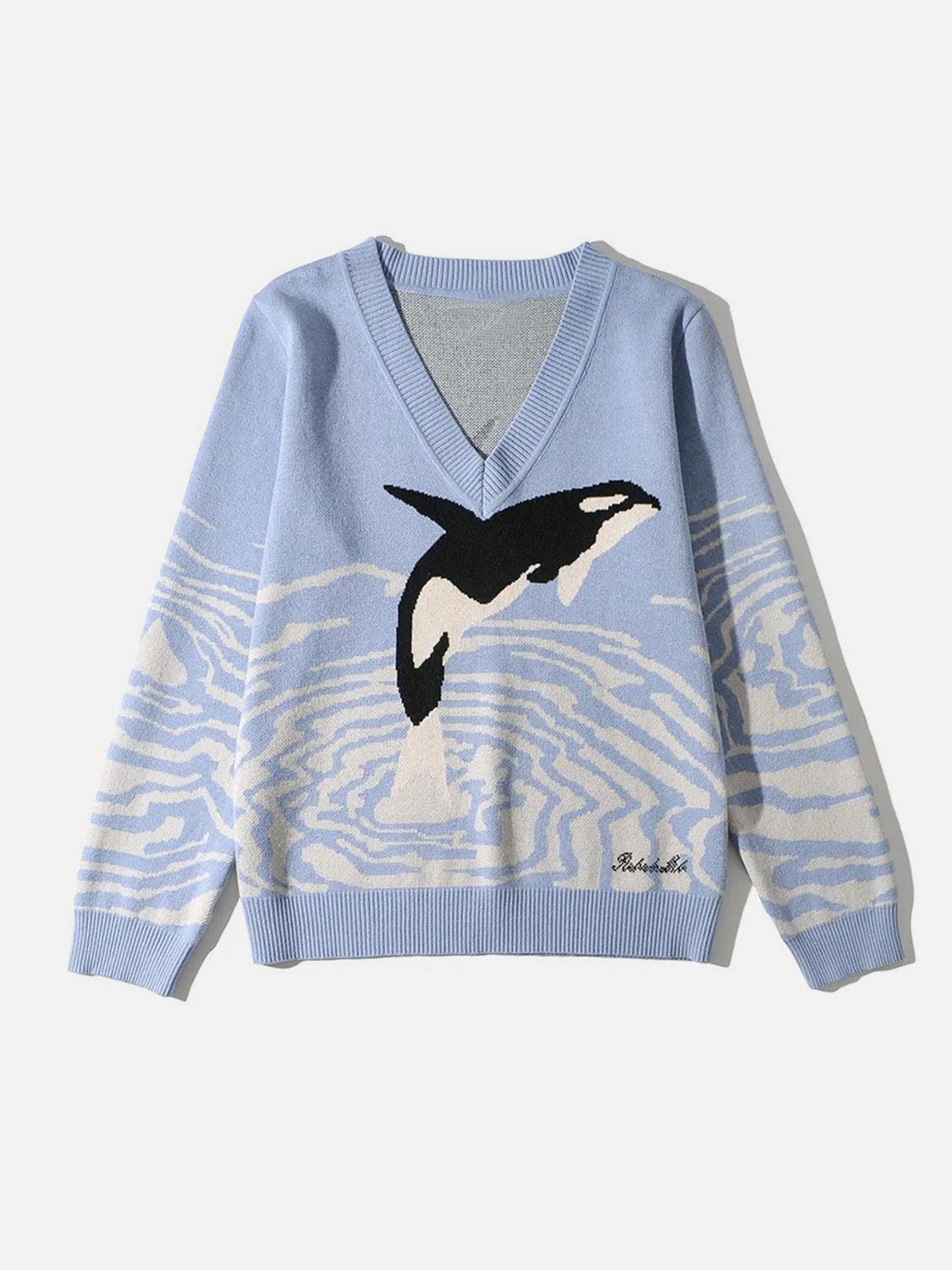 Graphic Crew Neck Tall Sweater - EasyApparels