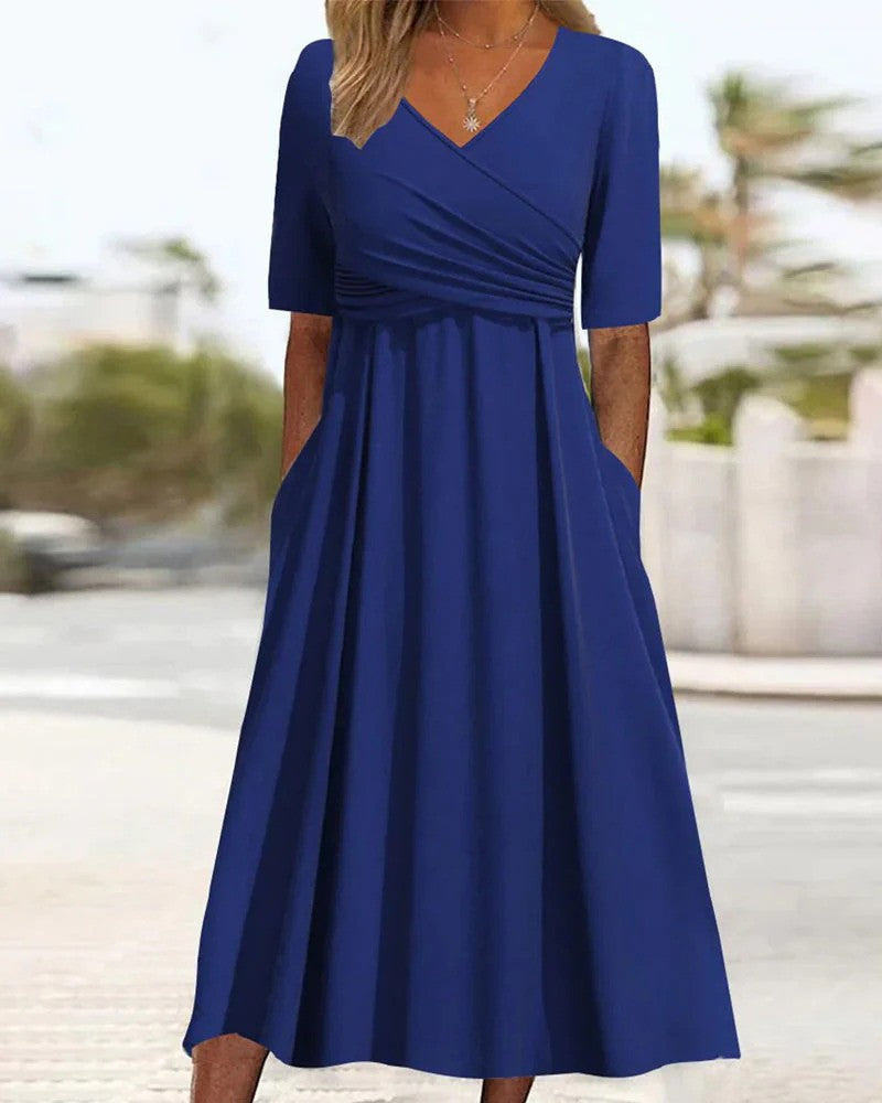 Classic V-Neck Summer Dress for Women